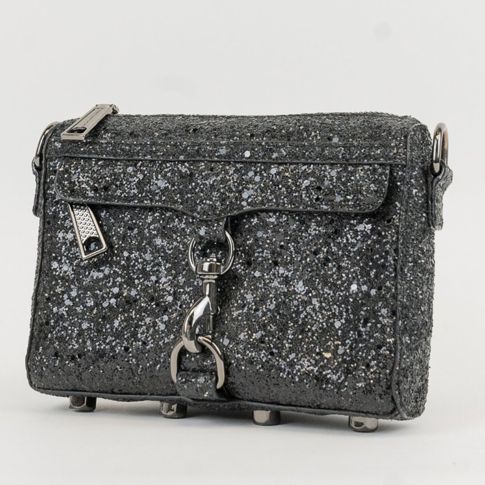Rebecca Minkoff Black Glitter Mini Bag